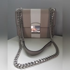 Michael Kors grey stripe crossbody NWOT
